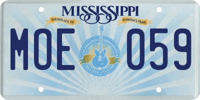 MS license plate MOE059