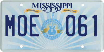 MS license plate MOE061