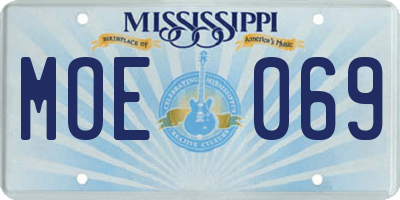 MS license plate MOE069