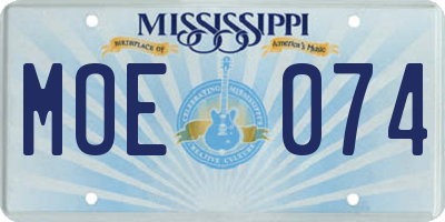 MS license plate MOE074