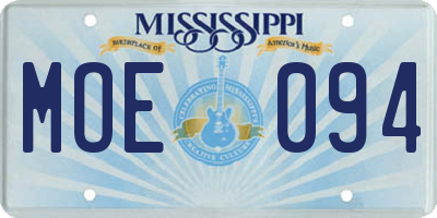 MS license plate MOE094