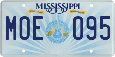 MS license plate MOE095