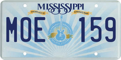 MS license plate MOE159