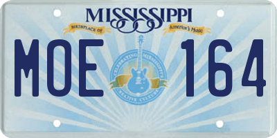 MS license plate MOE164