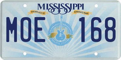 MS license plate MOE168
