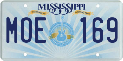 MS license plate MOE169