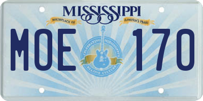MS license plate MOE170