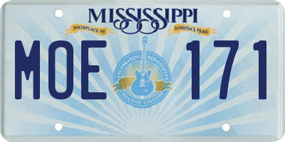MS license plate MOE171