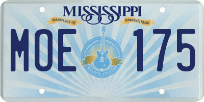 MS license plate MOE175