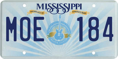 MS license plate MOE184