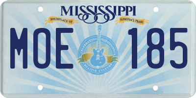 MS license plate MOE185