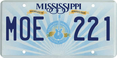 MS license plate MOE221