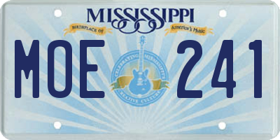 MS license plate MOE241