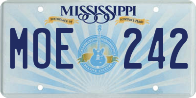 MS license plate MOE242