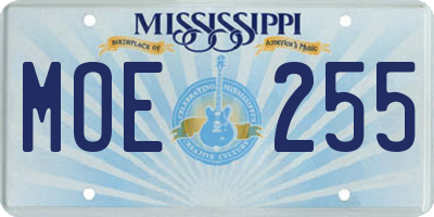 MS license plate MOE255