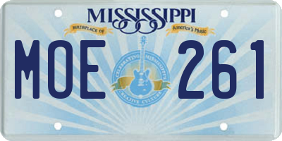 MS license plate MOE261