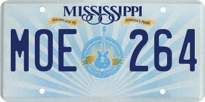 MS license plate MOE264