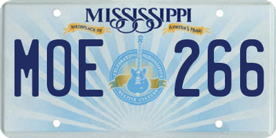 MS license plate MOE266