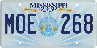 MS license plate MOE268