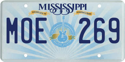 MS license plate MOE269