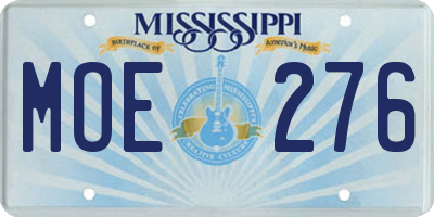 MS license plate MOE276