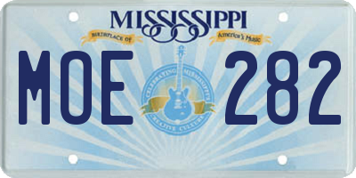 MS license plate MOE282