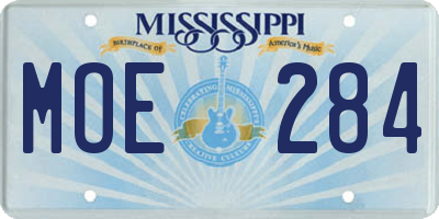 MS license plate MOE284