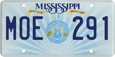 MS license plate MOE291