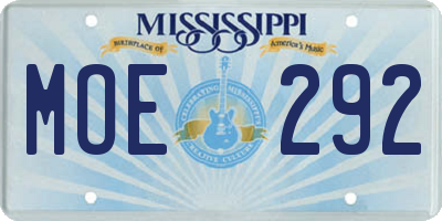 MS license plate MOE292