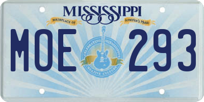 MS license plate MOE293