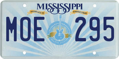 MS license plate MOE295