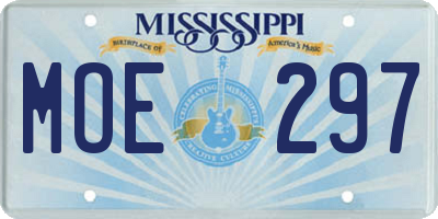 MS license plate MOE297