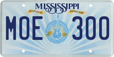 MS license plate MOE300