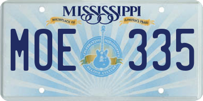 MS license plate MOE335