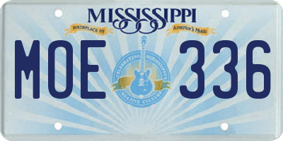 MS license plate MOE336