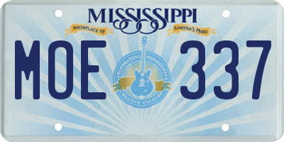 MS license plate MOE337