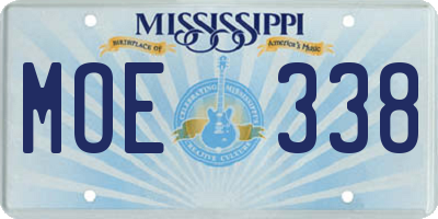 MS license plate MOE338