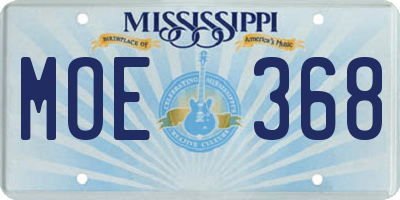 MS license plate MOE368
