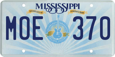 MS license plate MOE370