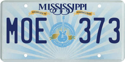 MS license plate MOE373