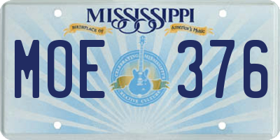 MS license plate MOE376