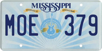 MS license plate MOE379
