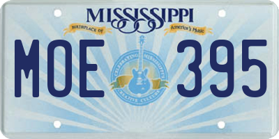 MS license plate MOE395