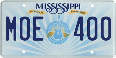 MS license plate MOE400