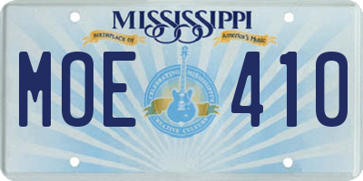 MS license plate MOE410
