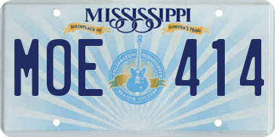 MS license plate MOE414