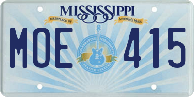MS license plate MOE415