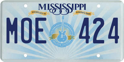 MS license plate MOE424