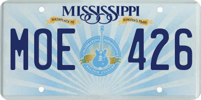 MS license plate MOE426