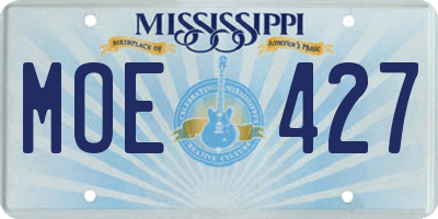MS license plate MOE427
